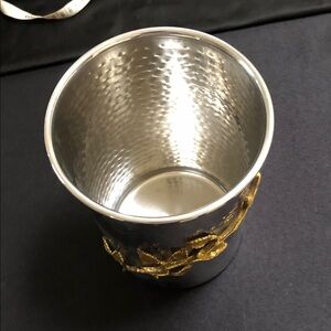 Elegant Silver and Gold Hammered Cup
